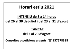 horari d'estiu 2021