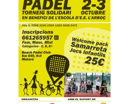 torneig de pàdel solidari_ampa escola arboç_fundació el maresme