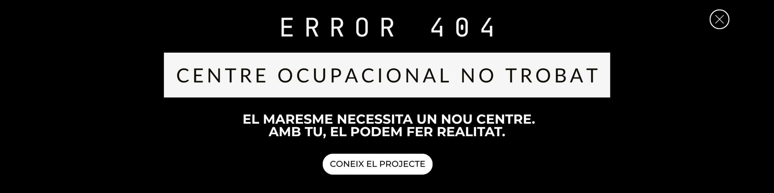 Error 404. Centre ocupacional no trobat. Fundació Maresme